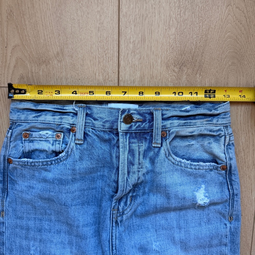 Pistola Light Blue Distressed lightweight Straight leg High Rise Jeans size 25 - Picture 8 of 12